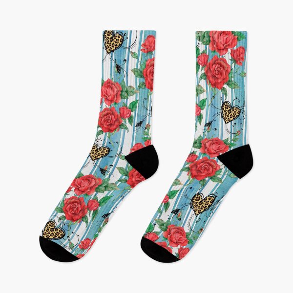Artikelvorschau, French Country Stripe und skurrile Rosen mit Gepardenherzen entworfen und verkauft von Trimzz.