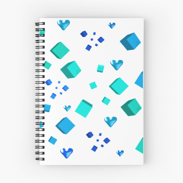 Item preview, Aqua Blue Cubes and Hearts designed and sold by Designsbyshell.