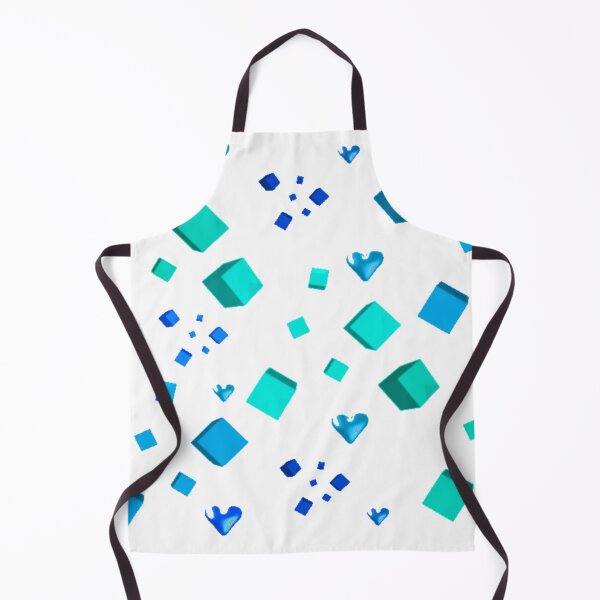 Item preview, Aqua Blue Cubes and Hearts designed and sold by Designsbyshell.