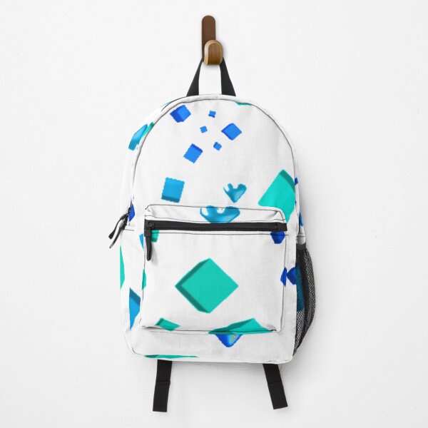 Aperçu de l'œuvre Cubes et coeurs bleu aqua créée et vendue par Designsbyshell.