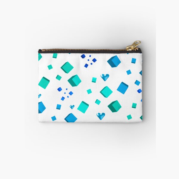 Item preview, Aqua Blue Cubes and Hearts designed and sold by Designsbyshell.