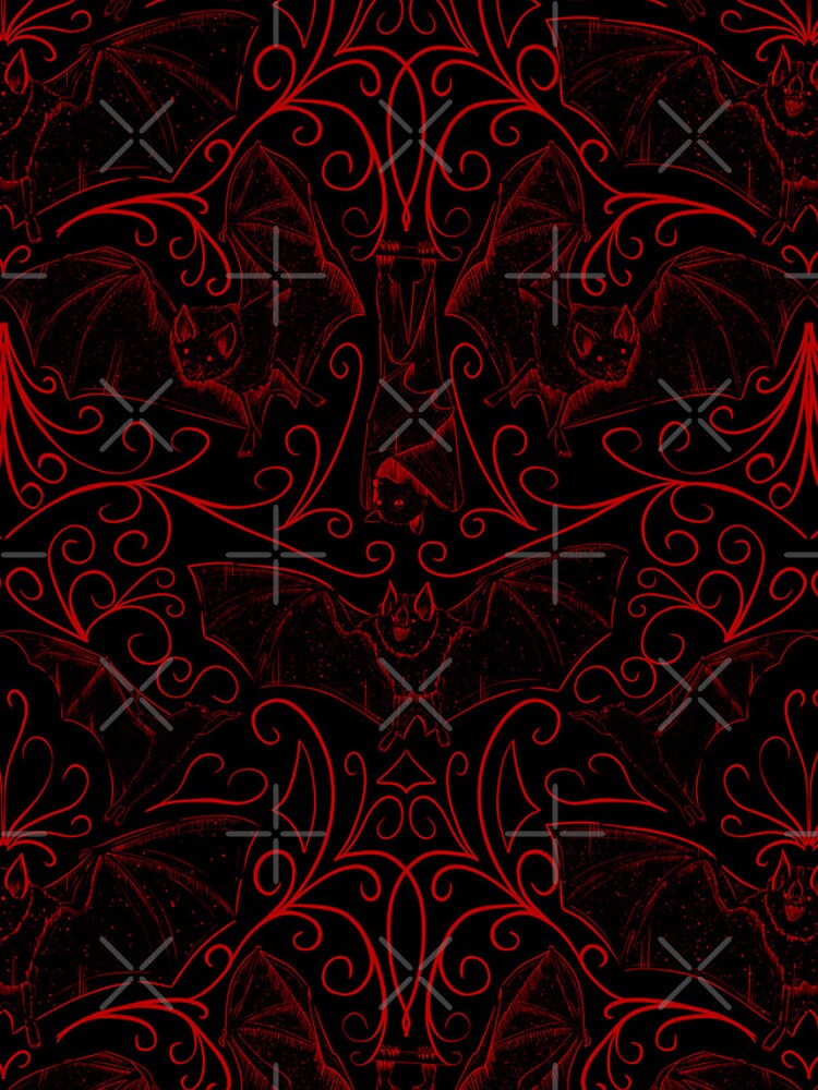 Thumbnail 5 of 5, iPhone Case, Red Bat Filigree Pattern designed and sold by TGSC.