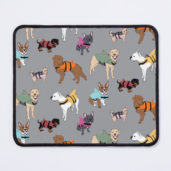 Item preview, Dog Sharks on grey designed and sold by Quick Brown Fox Canada.