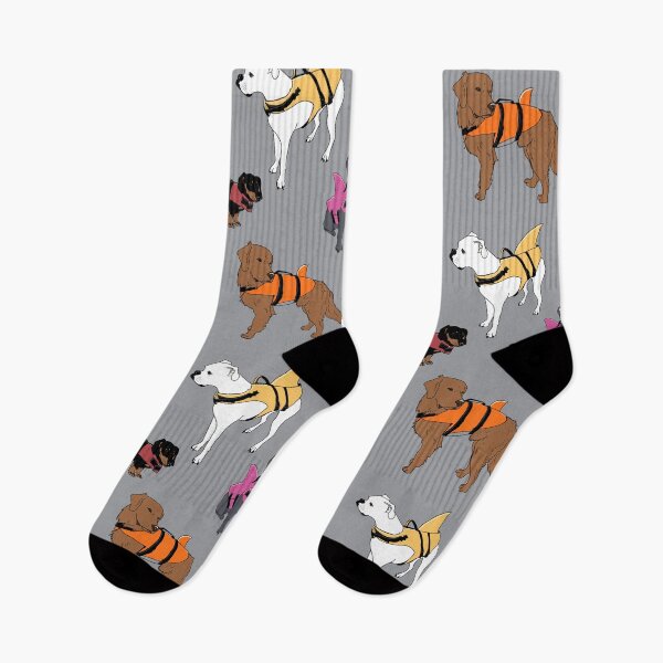 Item preview, Dog Sharks on grey designed and sold by Quick Brown Fox Canada.