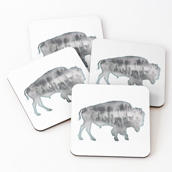 Artikelvorschau, Bison with snowy landscape background entworfen und verkauft von portokalis.
