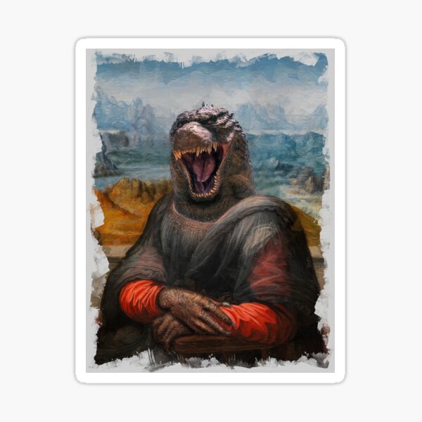 Monster Lisa - Funny Mona Lisa Art Sticker