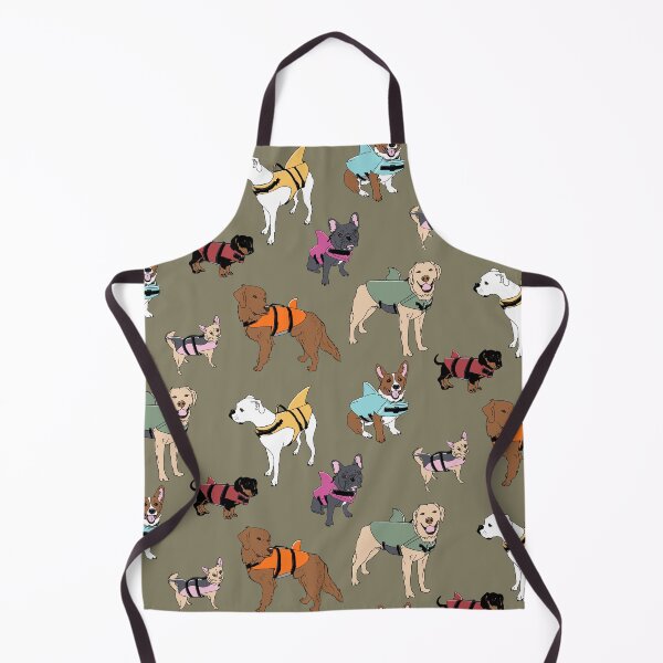 Item preview, Dog Sharks on Olive designed and sold by Quick Brown Fox Canada.