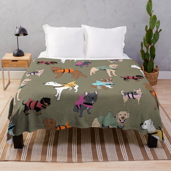 Item preview, Dog Sharks on Olive designed and sold by Quick Brown Fox Canada.