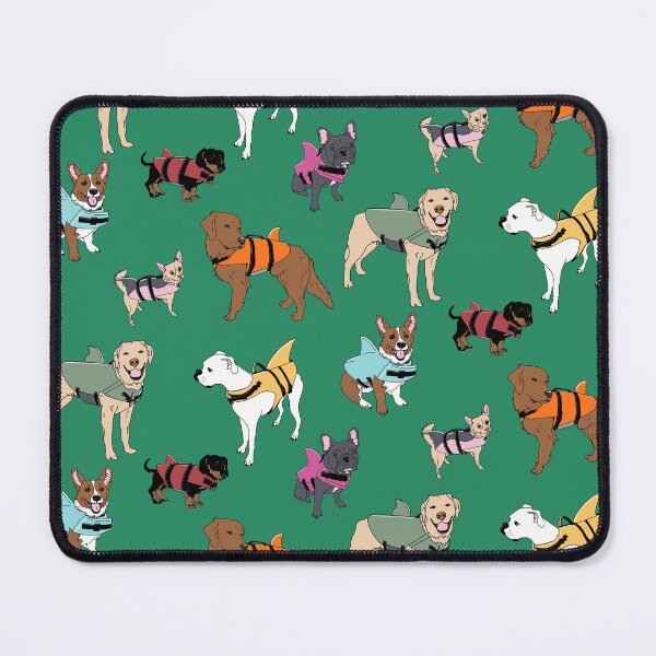 Item preview, Dog Sharks on Green designed and sold by Quick Brown Fox Canada.
