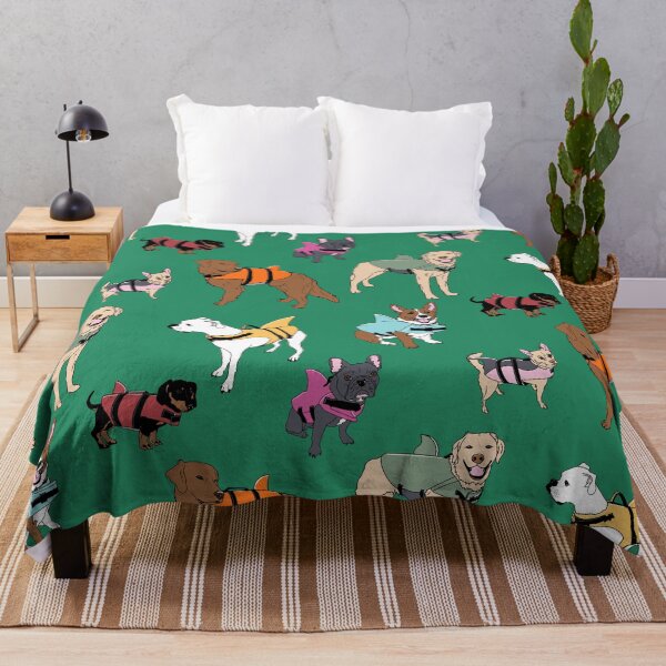 Item preview, Dog Sharks on Green designed and sold by Quick Brown Fox Canada.