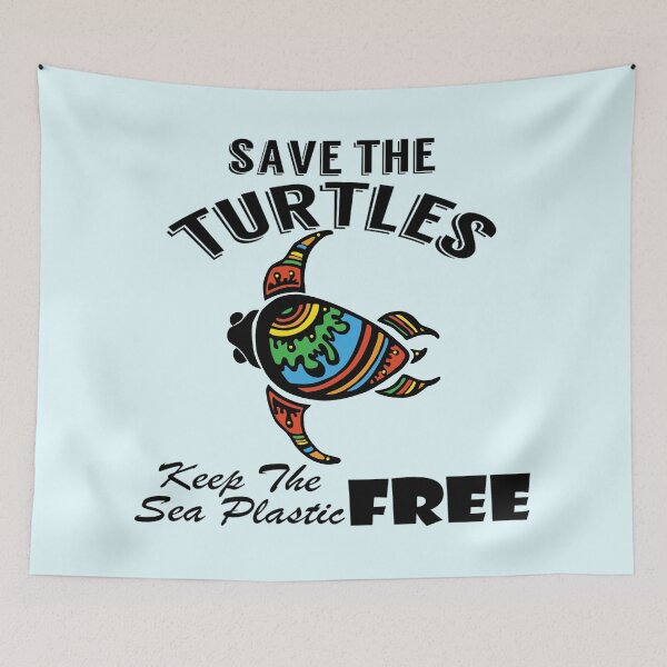 Item preview,  Save the turtles keep the sea plastic free shirts, Save the turtles keep the sea plastic free masks, Save the turtles keep the sea plastic free stickers  designed and sold by Poussyarts.