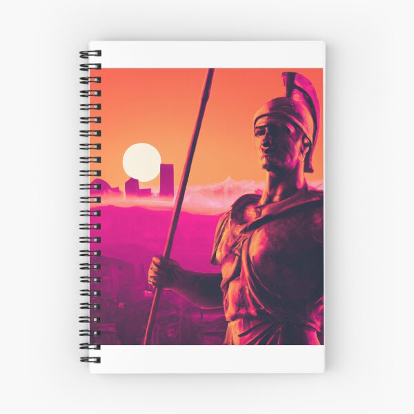 Item preview, DALL·E 2022-08-04 20.36.24 - Marble statue of Roman soldier in front of synthwave city sunset skyline-Enhanced.JPG designed and sold by Nate Ober.
