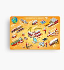 Export Trade Logistics Infographic Icons Canvas Print