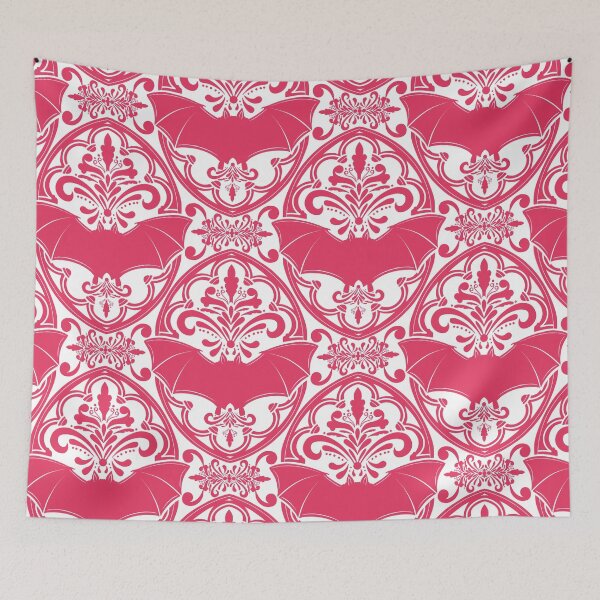 Item preview, Pink Bat Damask Pattern designed and sold by Gemma Compton.