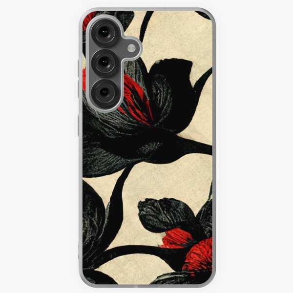 Aperçu de l'œuvre Coques Samsung22 | mignon noir fleuri créée et vendue par DadoDesigns.