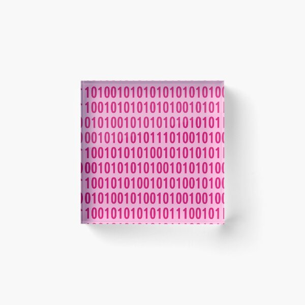 Artikelvorschau, rosa Binärcode-Muster entworfen und verkauft von AurelsPrints.