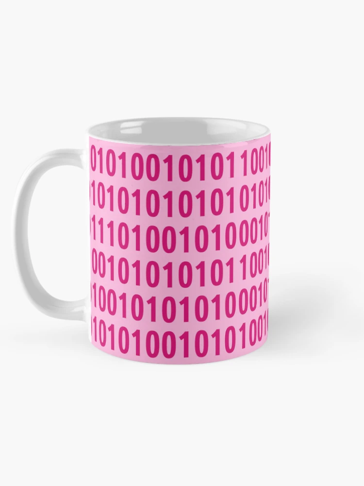 Thumbnail 5 of 6, Coffee Mug, pink binary code pattern designed and sold by AurelsPrints.