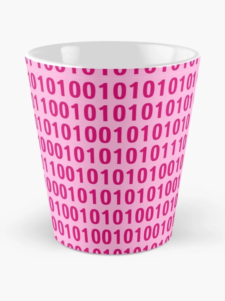 Thumbnail 2 of 4, Coffee Mug, pink binary code pattern designed and sold by AurelsPrints.