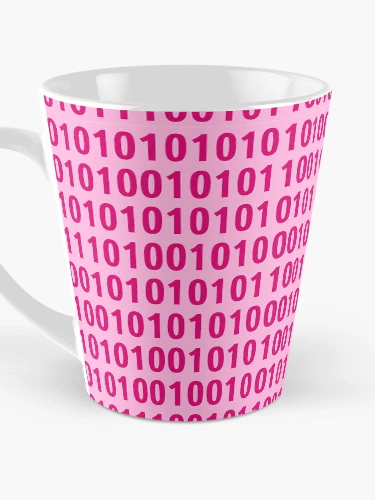 Thumbnail 3 of 4, Coffee Mug, pink binary code pattern designed and sold by AurelsPrints.