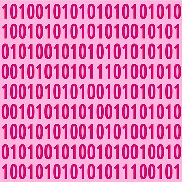 Artwork thumbnail, pink binary code pattern by AurelsPrints