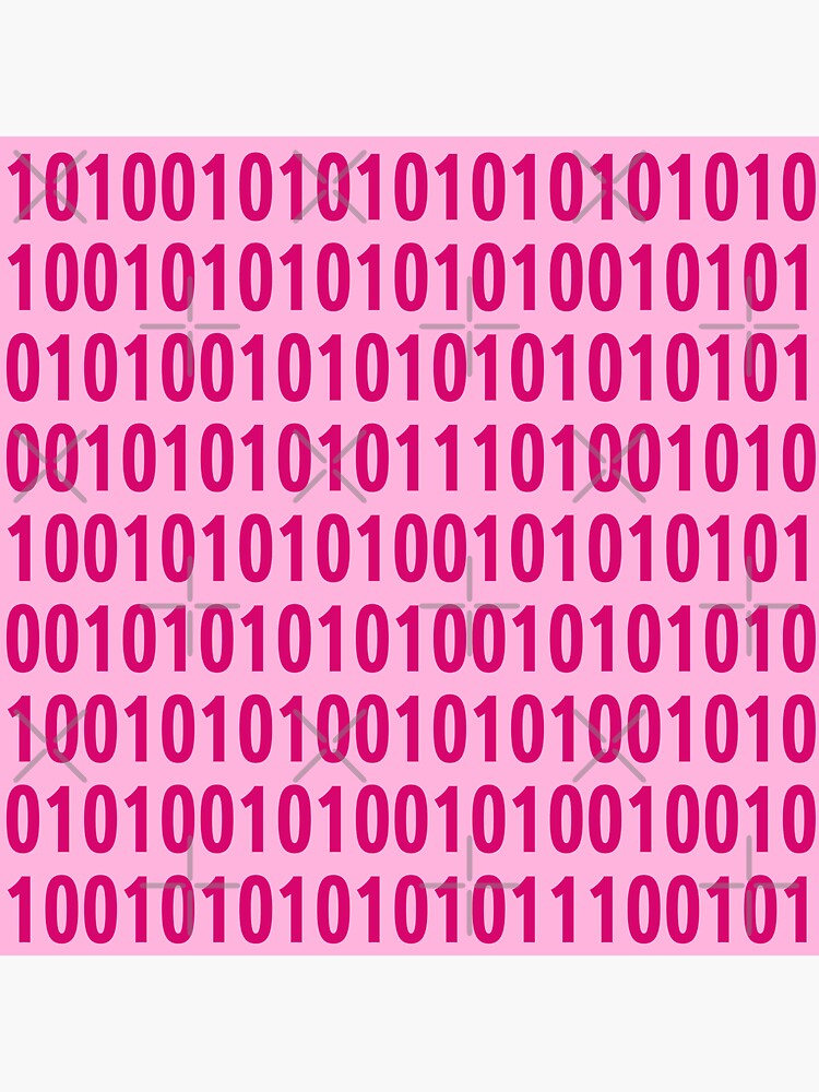 "pink binary code pattern" Sticker for Sale by AurelsPrints | Redbubble