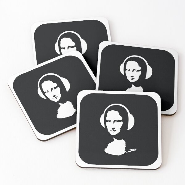 Item preview, DJ Mona Lisa in headphones designed and sold by bolkibox.
