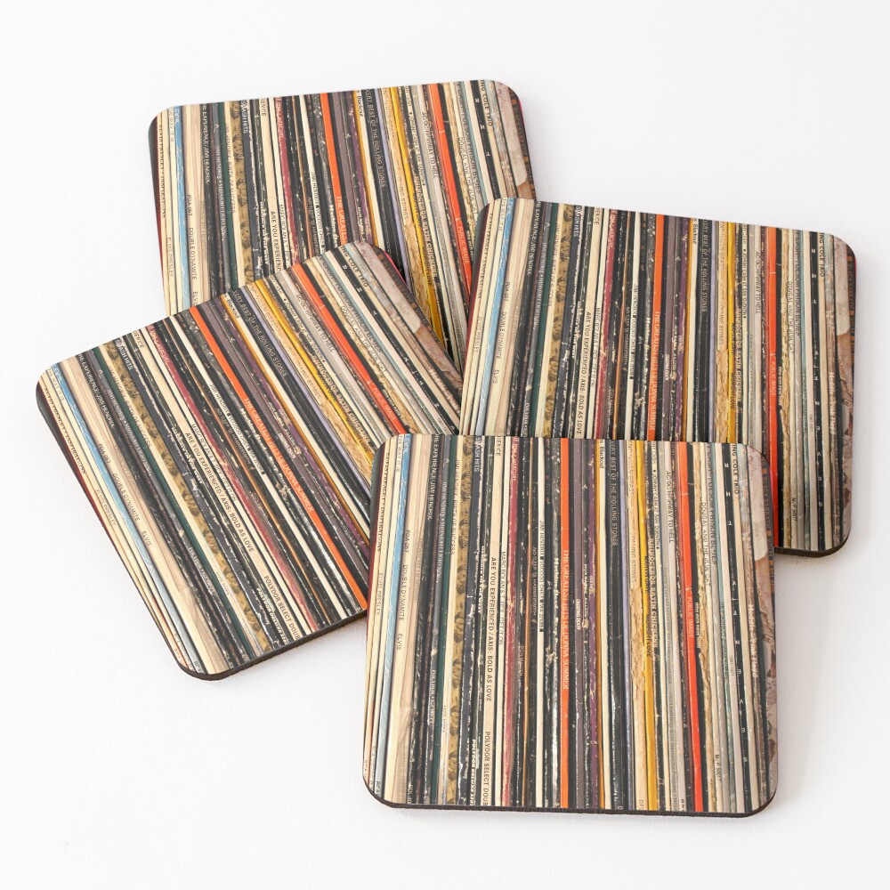 Vinyl record collection photography Coasters (Set of 4)
