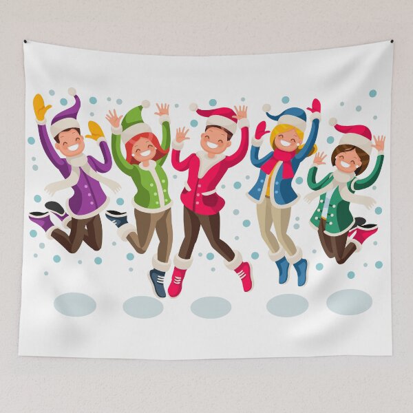 Item preview, Happy Winter Cartoon People Family designed and sold by aurielaki.