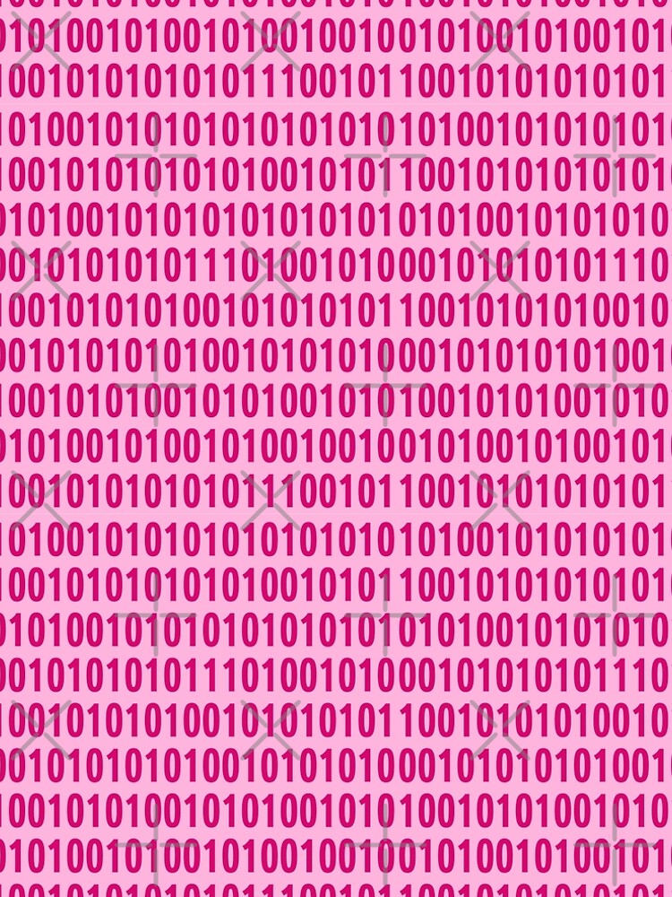 Thumbnail 5 of 5, A-Line Dress, pink binary code pattern designed and sold by AurelsPrints.