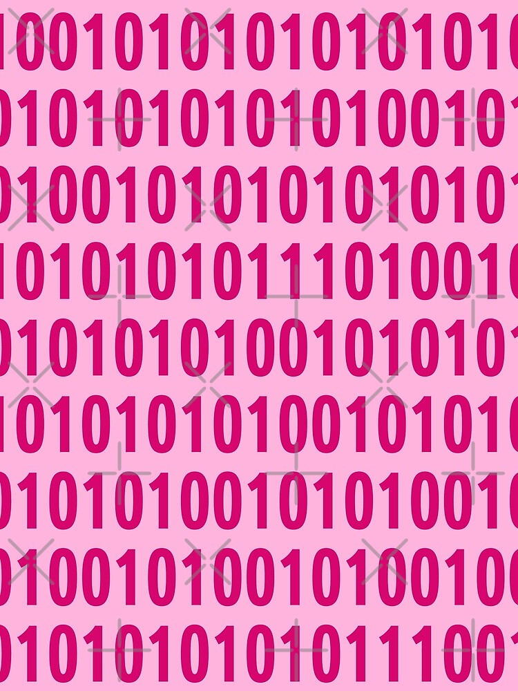 Thumbnail 3 of 3, Scarf, pink binary code pattern designed and sold by AurelsPrints.