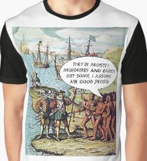 Columbus Arrives in the Americas - Anti Trump Graphic T-Shirt