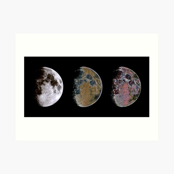 3 Phases of The Moon Art Print