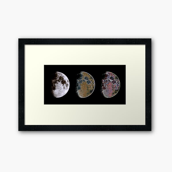 3 Phases of The Moon Framed Art Print