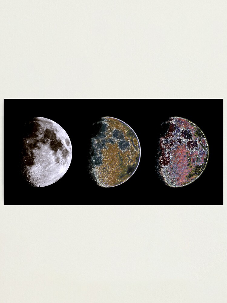 Alternate view of 3 Phases of The Moon Photographic Print