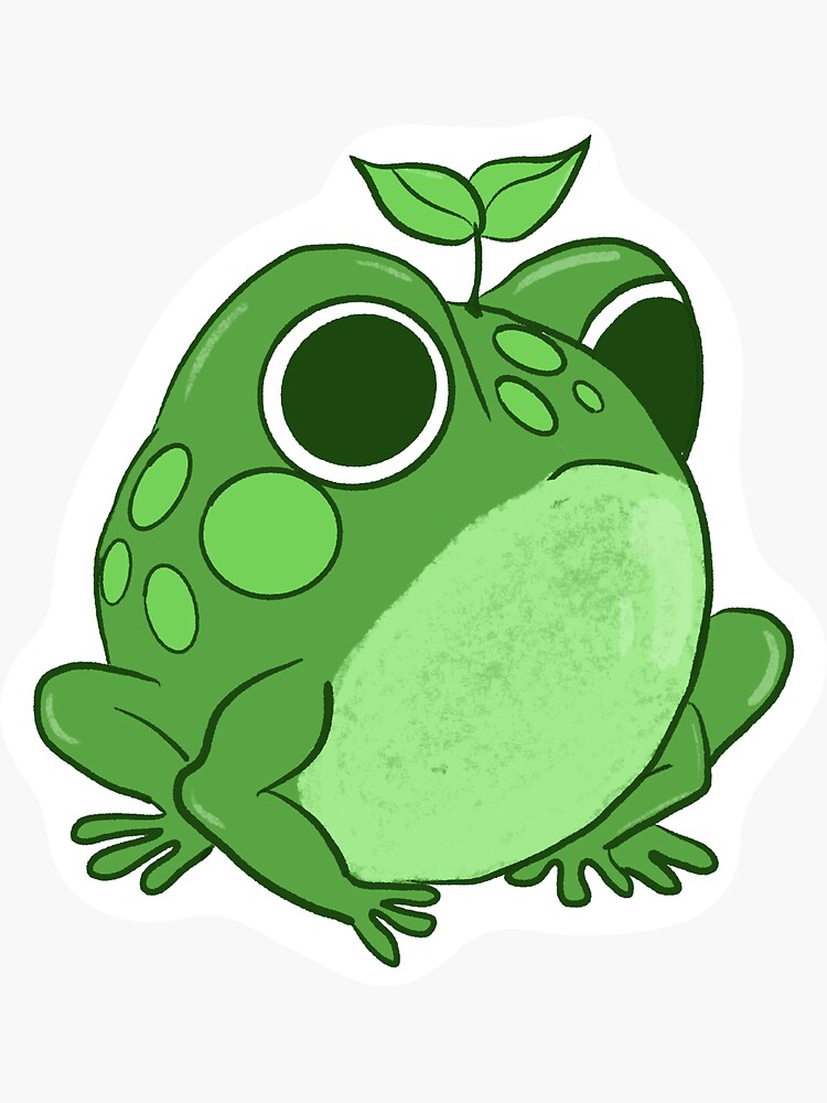 Thumbnail 3 of 3, Sticker, Round Frog designed and sold by Paigeonapage.