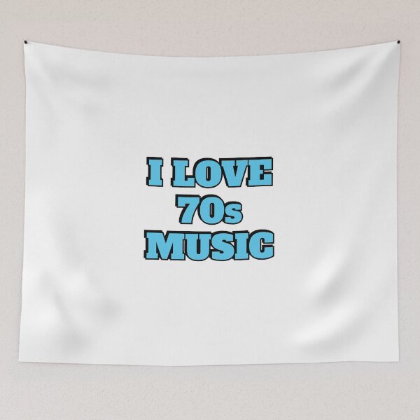 Item preview, I love 70s music purple retro nostalgia blue text designed and sold by Inspirationmotivation.