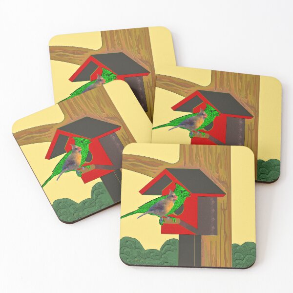Item preview, Cardinals Visit Birdhouse designed and sold by kristalcurt.