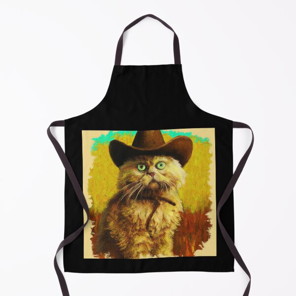 Artikelvorschau, Ölgemälde einer alten Katze mit Cowboyhut 1 entworfen und verkauft von DonutShirts.