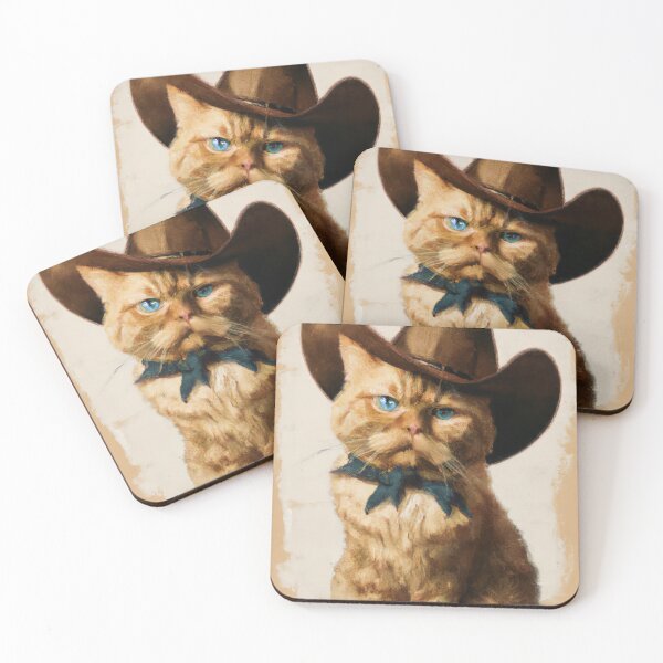 Artikelvorschau, Ölgemälde einer alten Katze mit Cowboyhut 2 entworfen und verkauft von DonutShirts.
