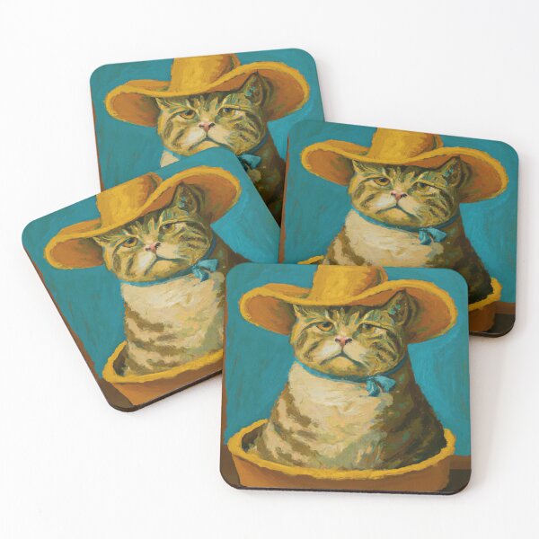 Artikelvorschau, Ölgemälde einer alten Katze mit Cowboyhut 3 entworfen und verkauft von DonutShirts.