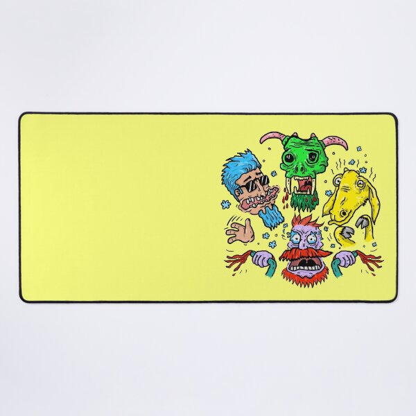 Item preview, Panic, monster, green, yellow, sheep, purple, face, nervous, fear, tension, excitement, panic attack, cliff, friends, chopper, biker, goat, blood, weird, sticker, handmade, original, unique designed and sold by SFK-workshop.