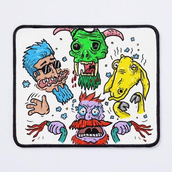 Item preview, Panic, monster, green, yellow, sheep, purple, face, nervous, fear, tension, excitement, panic attack, cliff, friends, chopper, biker, goat, blood, weird, sticker, handmade, original, unique designed and sold by SFK-workshop.