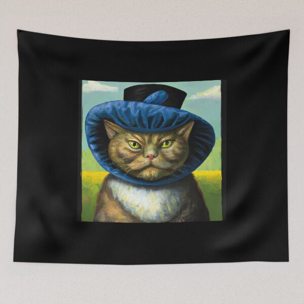 Artikelvorschau, Ölgemälde einer alten Katze in einem alten Hut entworfen und verkauft von DonutShirts.