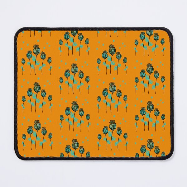 Item preview, Stylised poppy seed heads orange background designed and sold by LynseysArtShop.