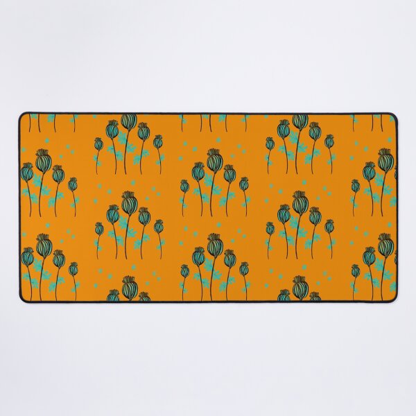 Item preview, Stylised poppy seed heads orange background designed and sold by LynseysArtShop.