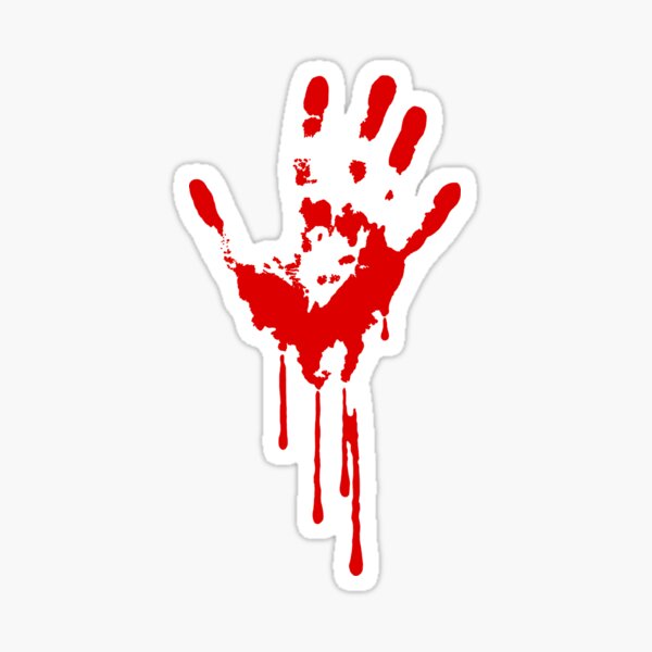 Red Handprint Car Hood Stickers Halloween Spooky Blood Bleeding