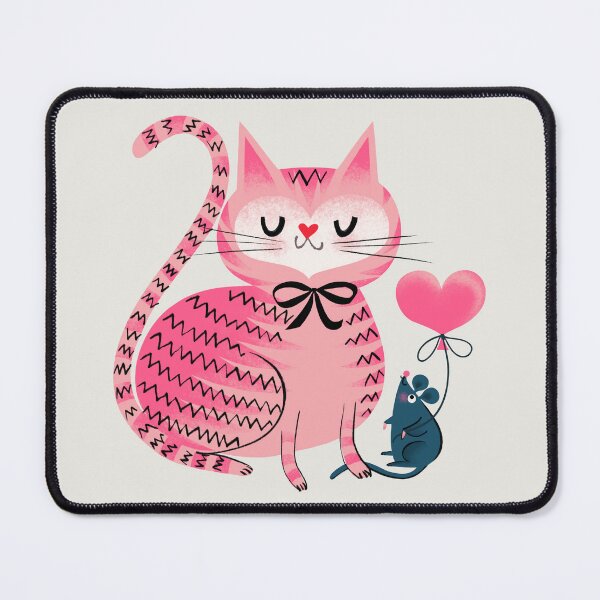 Item preview, Kitty Heart Mouse Friendship, Cat + Mouse love designed and sold by Giddygoatthe3rd.