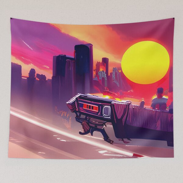 Item preview, AI Generated Art, Retro Sunset Futuristic  designed and sold by ACC .