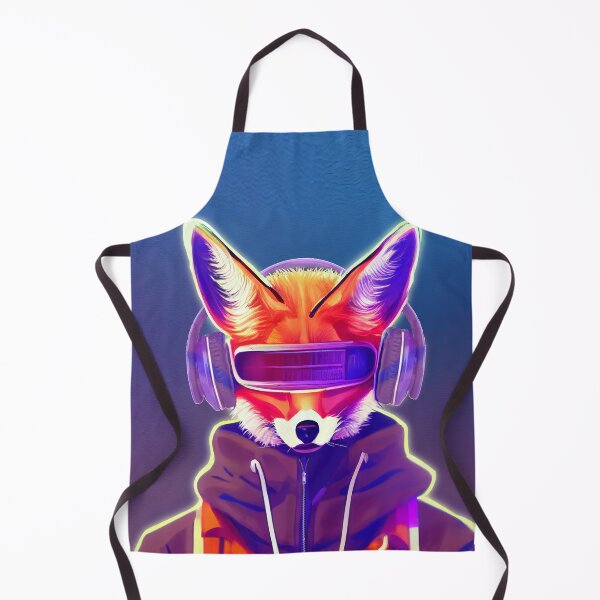 Item preview, Cyberpunk fox with headphones- Red Neon fox-retro Cyberpunk glitch fox designed and sold by TeeARTHY.