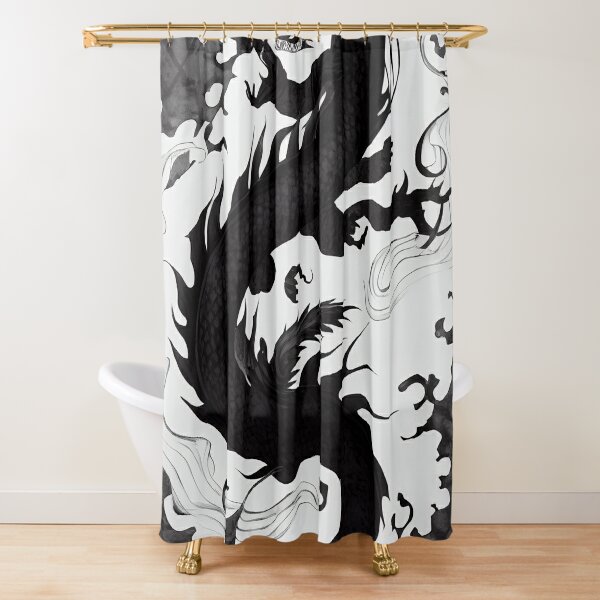 Disover Black Dragon Shower Curtain
